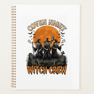 Halloween Witch Shirt Vintage Engraved Coven Night Planner