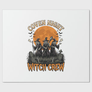 Halloween Witch Shirt Vintage Engraved Coven Night Wrapping Paper