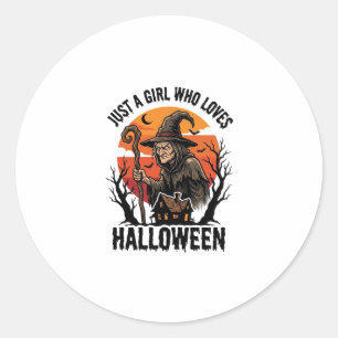 Halloween Witch Shirt Vintage Engraving Costume Ar Classic Round Sticker