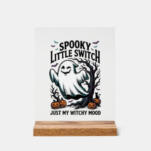 Halloween Witch Shirt Vintage Ghost Humour Design_ Acrylic Sign