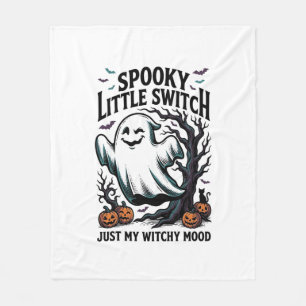 Halloween Witch Shirt Vintage Ghost Humour Design_ Fleece Blanket