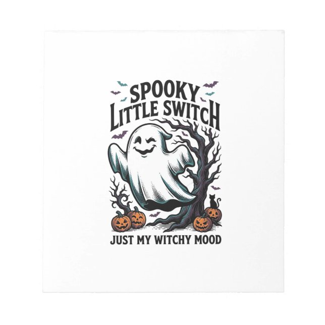 Halloween Witch Shirt Vintage Ghost Humour Design_ Notepad (Front)