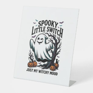 Halloween Witch Shirt Vintage Ghost Humour Design_ Pedestal Sign