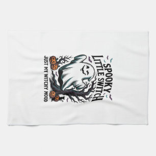 Halloween Witch Shirt Vintage Ghost Humour Design_ Tea Towel
