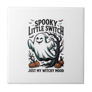 Halloween Witch Shirt Vintage Ghost Humour Design_ Tile