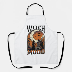 Halloween Witch Shirt Vintage Haunted Moon Design_ Apron