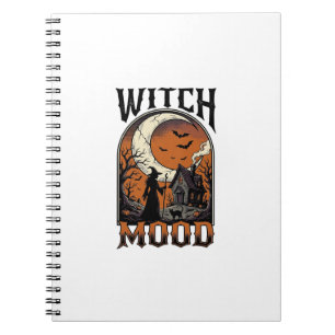 Halloween Witch Shirt Vintage Haunted Moon Design_ Notebook