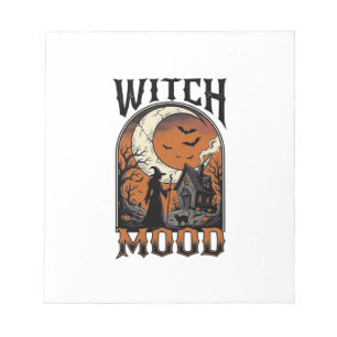 Halloween Witch Shirt Vintage Haunted Moon Design_ Notepad
