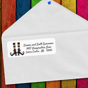 Halloween Witch Shoes Orange Holiday Address