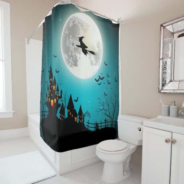 Halloween Witch Shower Curtain (In Situ)