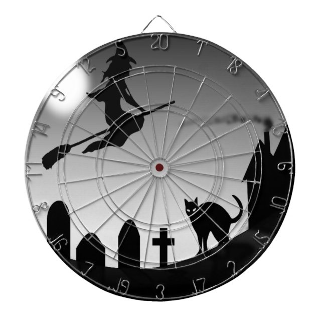 HALLOWEEN WITCH SILHOUETTE DARTBOARD (Front)