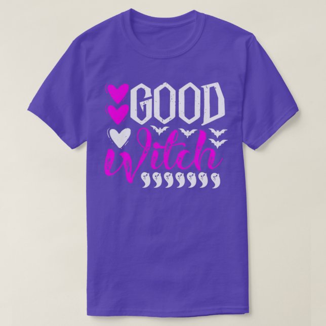 Halloween Witch Slogan Good Witch Pink amp Black 1 T-Shirt (Design Front)