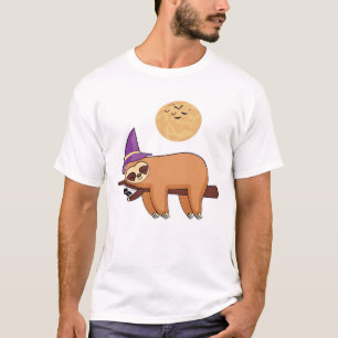 Halloween Witch Sloth Oversized T-Shirt