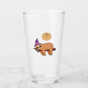 Halloween Witch Sloth Oversized T-Shirt Glass