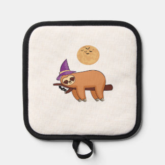 Halloween Witch Sloth Oversized T-Shirt Pot Holder