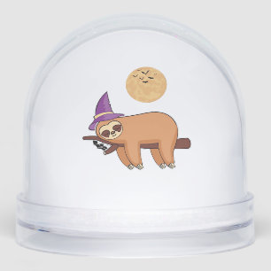 Halloween Witch Sloth Oversized T-Shirt Snowglobe