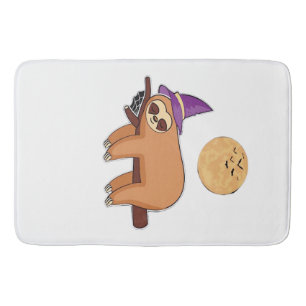 Halloween Witch Sloth Premium T-Shirt Bath Mat