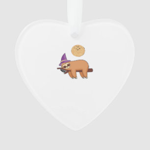 Halloween Witch Sloth Premium T-Shirt Ornament
