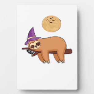 Halloween Witch Sloth Premium T-Shirt Plaque