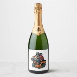Halloween witch                                sparkling wine label