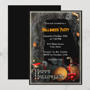 Halloween Witch Spell Book Party Invitation