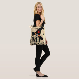 Halloween Witch Spider Monogram M Name All-Over Tote Bag