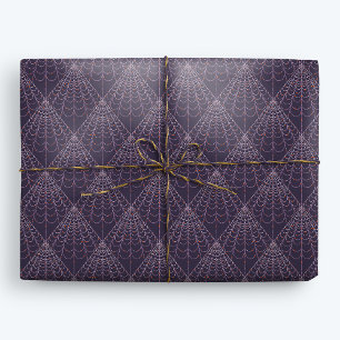 Halloween Witch Spider Web Pattern Wrapping Paper