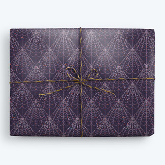 Halloween Witch Spider Web Pattern Wrapping Paper