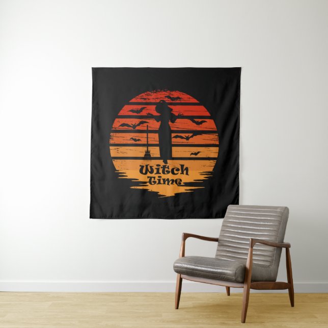 Halloween witch spooky season time tapestry (In Situ)