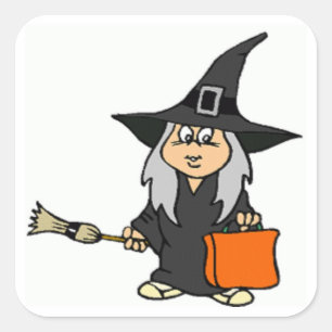 HALLOWEEN WITCH SQUARE STICKER