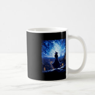 Halloween Witch Starry Night Van Gogh Aesthetic Pa Coffee Mug