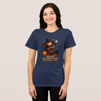 Halloween Witch Storybook T-Shirt Spooky Family Tri-Blend Shirt