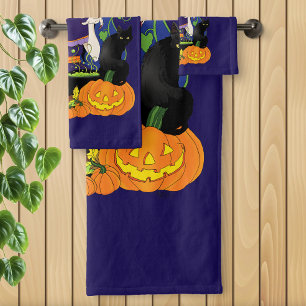 Halloween Witch Sugar Skull Bath Towel Set