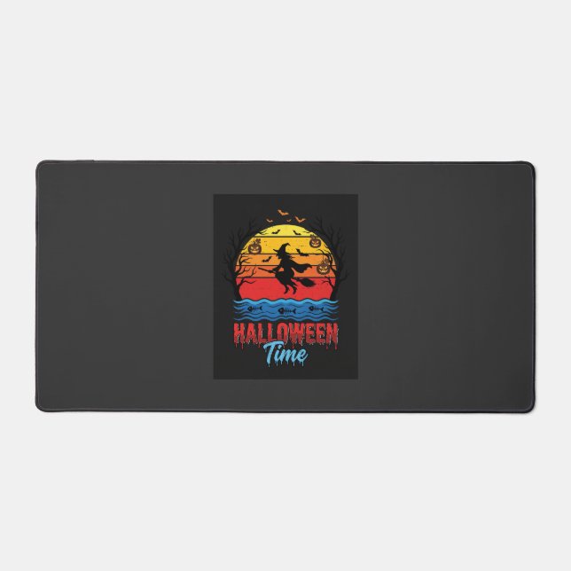 Halloween Witch Sunset Vector Desk Mat (Front)