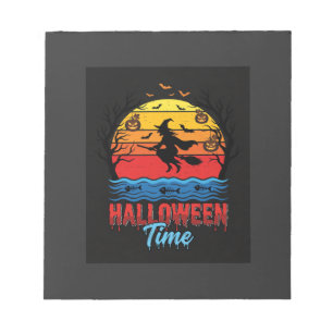 Halloween Witch Sunset Vector Notepad