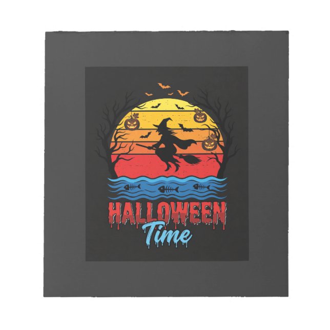 Halloween Witch Sunset Vector Notepad (Front)