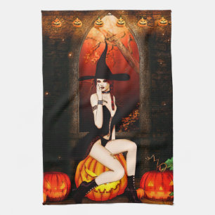 Halloween Witch Tea Towel