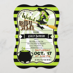 Halloween Witch Theme Bridal Shower Invitation