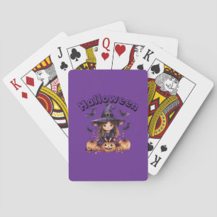 Halloween Witch-Themed Playing Cards
