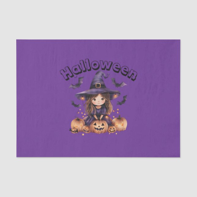 Halloween Witch Themed Tissue Paper (Front)