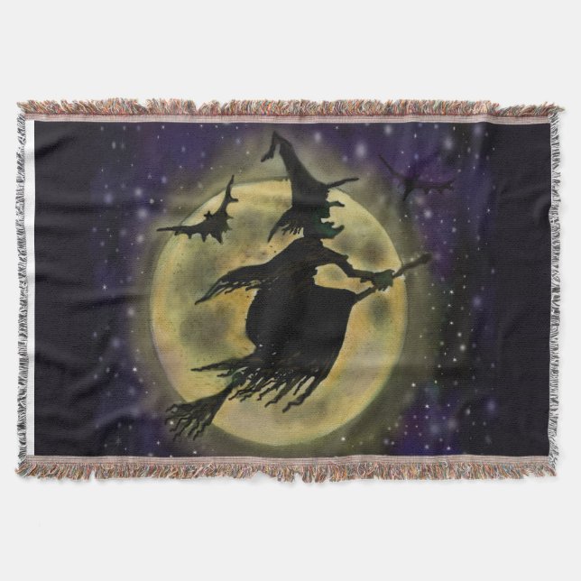 Halloween Witch Throw Blanket (Front)