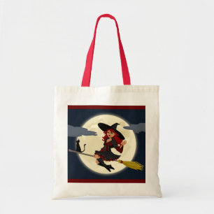 Halloween witch tote bag
