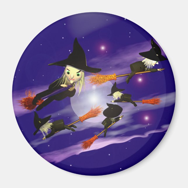 Halloween Witch Traffic Magnet (Front)