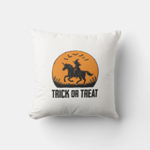 Halloween Witch Trick Or Treat Vintage Moon_1 Cushion