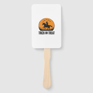Halloween Witch Trick Or Treat Vintage Moon_1 Hand Fan