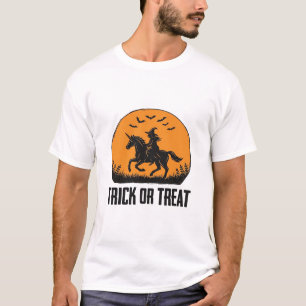 Halloween Witch Trick Or Treat Vintage Moon_1 T-Shirt