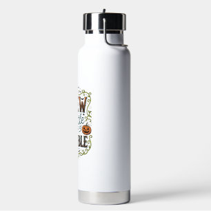 Halloween Witch Typography Brew A Little Trouble_1 Water Bottle