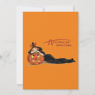 Halloween Witch Vintage Art Greeting Card