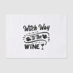 Halloween Witch Way To The Wine Birthday Tissue Paper