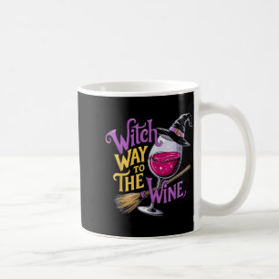 Halloween Witch Way To The Wine Funny Witch Wine L Coffee Mug